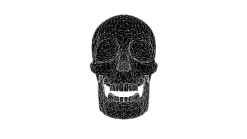 Glitchy Skull Laughing Front 