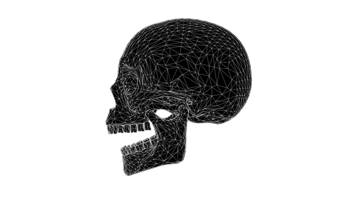 Glitchy Skull Laughing Side 