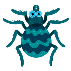 Cartoon Blue Spider Vector EPS
