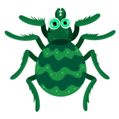 Cartoon Green Spider Vector EPS