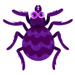 Cartoon Purple Spider Vector EPS